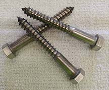 1/2"x 4" SS LAG BOLTS