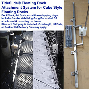 TS TideSlide® Floating Cube Dock Attachment System 5-7ft