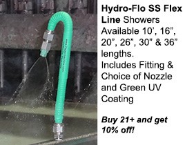 HFD-FLEXSS10 SS FLEX Line w/fittings & nozzle 10"